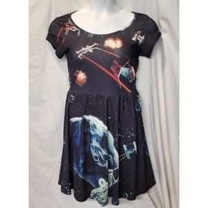 Mighty Fine STAR WARS Women's Dress Spaceship Black - Size M